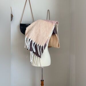 NWT Express Stripe Brushed Fringe Scarf, Blush
